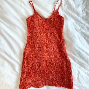Free People Coral Crochet Dress (S)